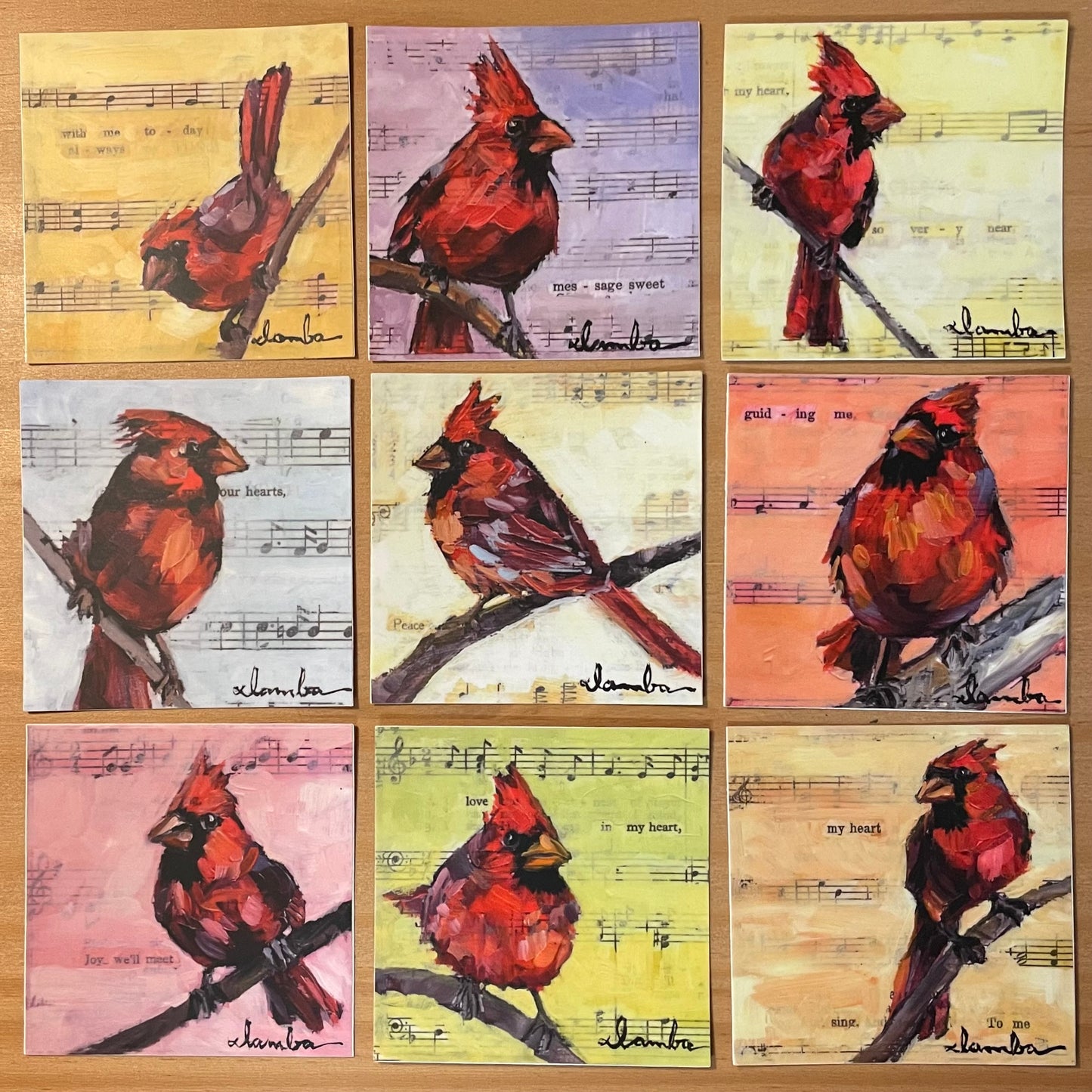 Sticker Set of 9 - Cardinals